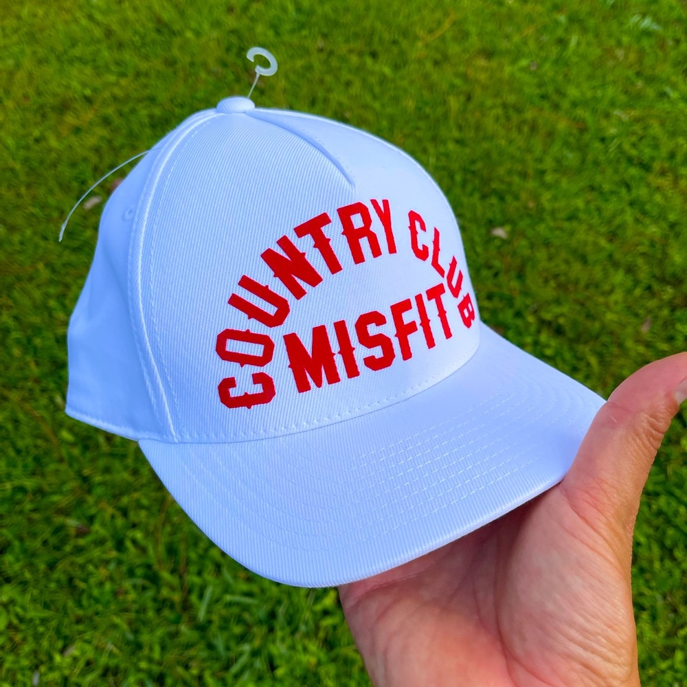 G/fore Men’s hat. Country club misfit. White with red detail. BNWT